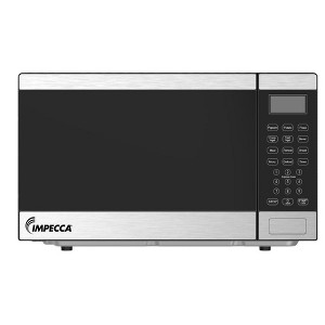 Impecca 0.9 Cu. Ft. Countertop Microwave Oven, 900W, 11.25” Turntable, & Child Lock - Stainless Steel - 1 of 2