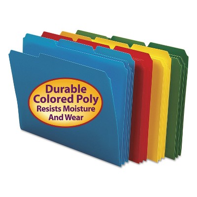 Smead Waterproof Poly File Folders 1/3 Cut Top Tab Letter Assorted 24/Box 10500