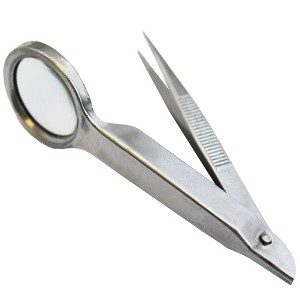 Sluice Fox 4X Magnifying Glass with Fine Point Tweezers – Precision Tool for Prospecting and Hobbyists - 1 of 4