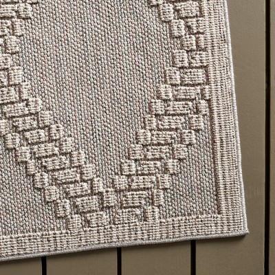 Gray 9' x 12' Synthetic Flat Woven Indoor/Outdoor Rug