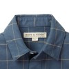 Hope & Henry Boys' Brushed Button Down Shirt (Windowpane Blue & Gold Stripe, 3-6 Months) - 2 of 4