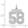 Black Bow Jewelry Sterling Silver, Jersey Collection, Medium Number 58 Pendant - 2 of 3