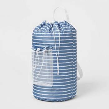 Backpack Laundry Bag Textured Striped Blue - Brightroom™