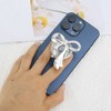 Unique Bargains Matte Bow Adhesive Phone Grip Silver Tone 1 Pc - 4 of 4