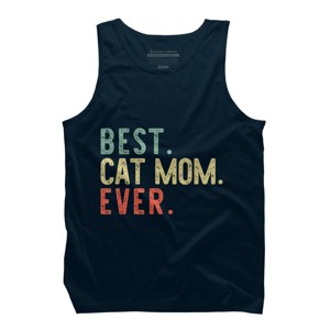Men's Design By Humans Best Cat Mom Ever Funny Mommy Vintage Gift Christmas T-Shirt By mothersdaygift Tank Top - 1 of 3