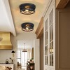 DAKAFUL Industrial Flush Mount Ceiling Light,Farmhouse Metal Geometric Cage Ceiling Light Fixture for Bedroom/Living Room/Kitchen/Hallway - 4 of 4
