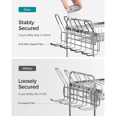 Stainless Steel 2-Tier Dish Drying Rack with Utensil Cup