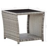 vidaXL Coffee Table Grey and Black Poly Rattan Compact Durable - 4 of 4