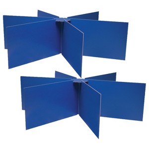 Pacon® Privacy Boards, Blue, Round Table Compatible, 48" Diameter x 14" High, Pack of 2 - 1 of 3