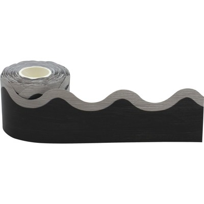 Teacher Created Resources Modern Farmhouse Black with Gray Scalloped Rolled Border Trim, 50 Feet (Pack of 6)