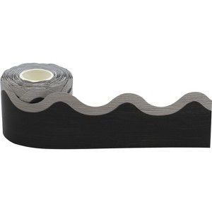 Teacher Created Resources Modern Farmhouse Black with Gray Scalloped Rolled Border Trim, 50 Feet (Pack of 6) - 1 of 1