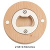 Unique Bargains Bottle Opener Magnetic Beer Opener Beech Wood Light Brown 2.56"x0.59" 1 Pcs - 3 of 4