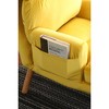 Fabric Upholstered Accent Chair with Ottoman, Click Clack Mechanism and Comfortable Seating, Oak Finish Legs, Adjustable to Five Angles - 4 of 4