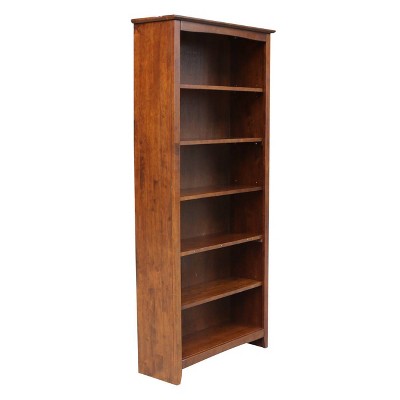 Espresso Adjustable Solid Wood Shaker Bookshelf