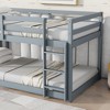 VASIP  Solid Wooden , Solid Rubber Wooden Twin over Twin Loft Bed with Ladder ,Upper and Bottom Bed Platforms crafted with Strengthened Slats ,Grey - 3 of 4