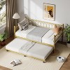 Acekool Twin Size Daybed Frame with Trundle, Metal Platform Sofa Bed with Charging Station, Space-Saving Guest Bed for Bedroom, Living Room - 4 of 4