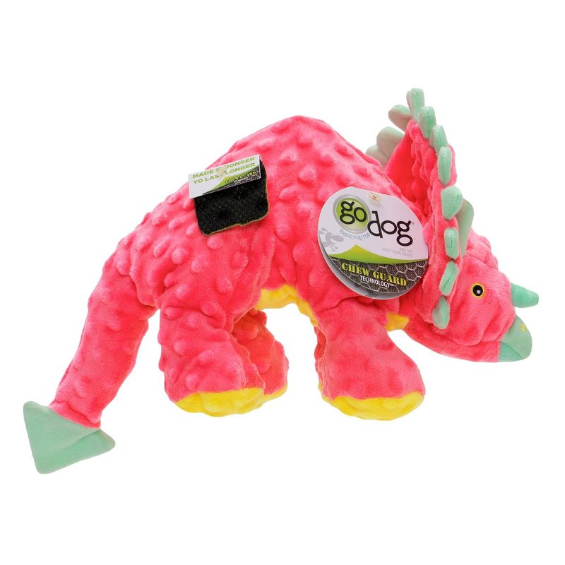 goDog Dinos Frills Squeaker Plush Pet Toy for Dogs & Puppies, Soft & Durable, Tough & Chew Resistant, Reinforced Seams, 3 of 8