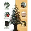 2 PCS Artificial Christmas Tree with Lighting, 90 cm Artificial Christmas Tree Snow-Flocked with 78 LED Retro Pot Base Christmas Decoration - 4 of 4