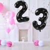 Aghana Digitals 40 Inch Black Aluminum Number Balloon with Bow Ribbon & Glue Point Set - 3 of 3