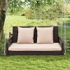Tangkula Wicker Outdoor Porch Swing 800 LBS Capacity Outdoor Swing Bench w/ Hanging Chains - 3 of 4
