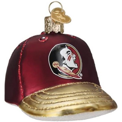 Old World Christmas Blown Glass Ornament for Christmas Tree, Florida State Baseball Cap