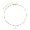 Adornia 14k Gold Plated Tennis Necklace with Initial Charm - 4 of 4