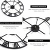 16 inch large wall clocks operated round modern silent non - ticking black metal wall clock decor bedroom kitchen 40cm - 3 of 4