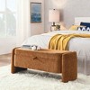 CAVINAS Storage Bench for Bedroom,Oval Chenille Fabric Storage Ottoman Bench with Large Storage Space for Living Room,Bedroom - 2 of 4