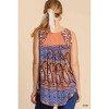 Women's Mixed Print Babydoll Tank Top - umgee L - 2 of 4