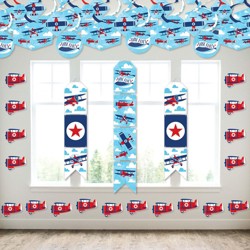 Airplane Party Centerpiece Sticks - Set Of 15 Vintage Plane Table Toppers For Baby Shower & Birthday Decor