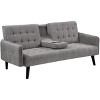 Homy Casa Convertible Sleeper Sofa Bed with Cup Holder & Drop-Down Table,for Living Room - 2 of 4
