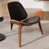 Ryder, PU Leather & Wood Mixed Lounge Chair, 35.83" W x 32.28" D x 29.33" H,Black - 2 of 4