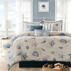 Gulches Coastal Blue Cal King Ocean Theme Cotton Sateen Mattress Size 104x92 7 Piece Comforter Blanket - 2 of 4