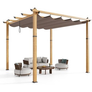 Aluminum Pergola with Adjustable Canopy, Rust-Proof Metal Gazebo, All-Weather & UV-Resistant Outdoor Shelter - 1 of 4