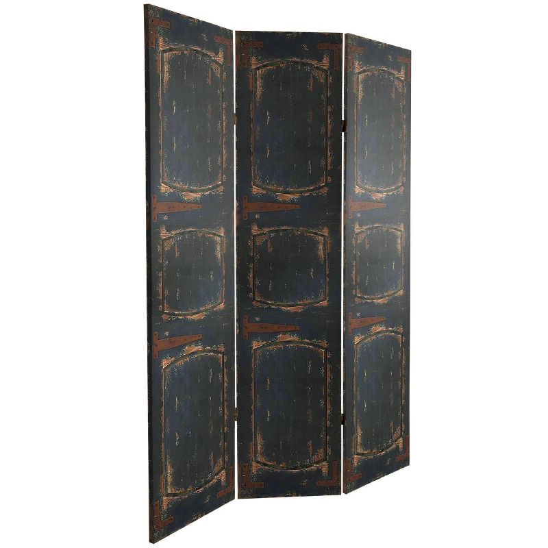 6&#34; Double Sided Door Canvas Room Divider Black - Oriental Furniture, 4 of 7