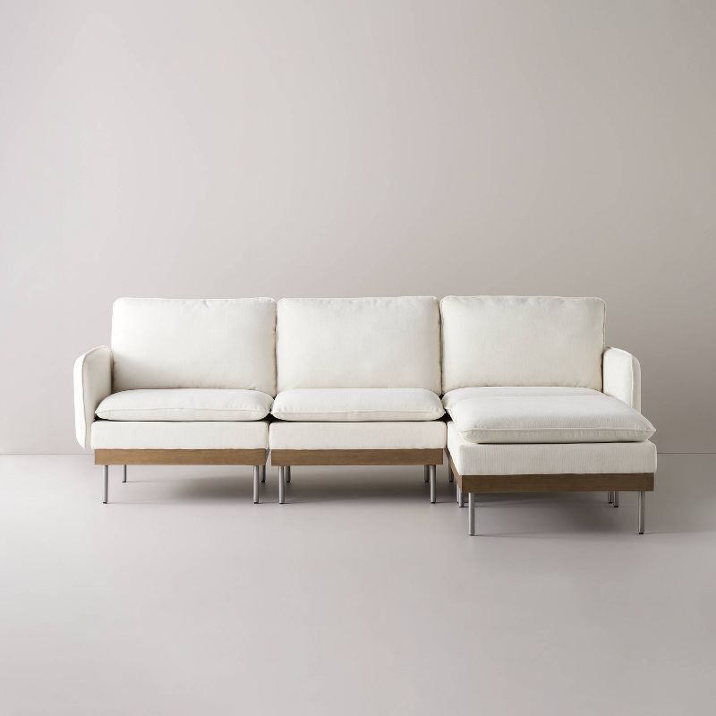 Corduroy Modular Sofa - Cream - Hearth & Hand™ with Magnolia, 3 of 9