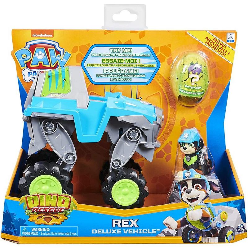Paw Patrol, Dino Rescue Rex’s Transforming Vehicle with Mystery Dinosaur Figure, 1 of 4