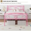 Bed Frames Platform Bed Frame with Iron-Art Headboard and Footboard Steel Slats Support Mattress Foundation King Bed Frame Under Bed Storage - 2 of 4