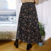 Women's High Waist A-Line Maxi Skirt with Elastic Waistband - Floral Print Boho Long Skirt - 4 of 4