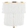 LumiSource (Set of 2) Fringe 25" Contemporary Metal Buffet Lamps Royal Gold Metal and White Fringe from Grandview Gallery: Elegant Accent Lighting - 4 of 4