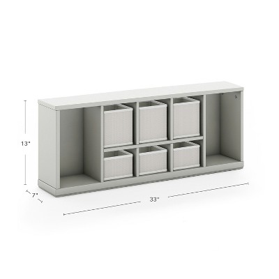 Gray Kids' Cubby Organizer with Fabric Bins
