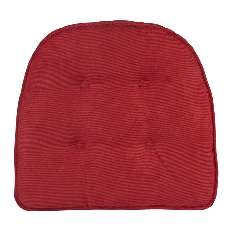 Gripper Set of 2 Non-Slip 15&#34; x 16&#34; Twillo Tufted Chair Cushions - Red, 3 of 4