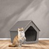 Bencmate Pet Crates and Houses Small Wooden Cat House Cozy Sturdy Easy Assembly No Tools Needed for Living Room Bedroom, Brown, 23.43"*22.64"*22.8" - 2 of 4