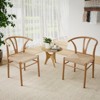 GlasFlength Dining Sets of 2, Stackable Dining Chair with Woven Seat, Perfect for Dining Room, Patio, Brown, 20"*17"*30" - 3 of 4