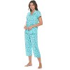 Casual Nights Women's Rayon Printed Short Sleeve Capri Pajama Set - 4 of 4