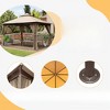 VisioGear Canopies and Gazebos, Outdoor Gazebo with Mosquito Netting, Gazebo Canopy Tent for Deck Backyard Garden, Brown, 156"*120"*120" - 4 of 4