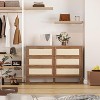 Mid Century 6-Drawer Dresser - Burlap & Wood Storage for Bedroom, Living Room or Nursery - 2 of 4