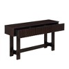 Sofa Table with Storage Drawers, Mid Century Farmhouse Fluted Console Table with Solid Pine Wood Legs for Living Room, Hallway, and TV in Espresso - 4 of 4