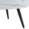 NicBex 31.5" Round Coffee Table with Marble Pattern MDF Top & Black Metal Legs,Adjustable Feet Coffee Table,Sturdy Center Table for Living Room - 4 of 4