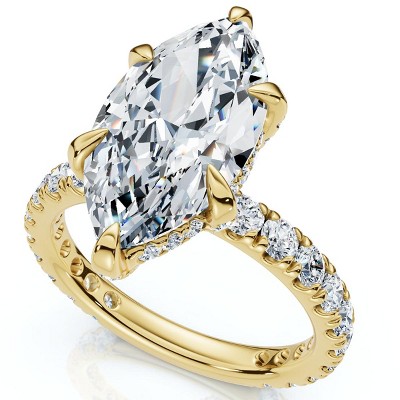 Pompeii3 Certified 4Ct Viviana Marquise Diamond Engagement Ring 14k Gold or Platinum
